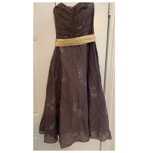 Anthropologie brown midi dress